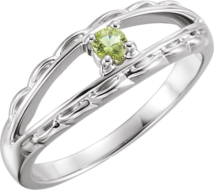 14K White 1-Stone Family Ring Mounting