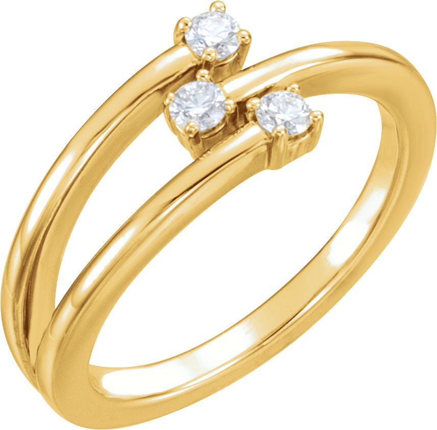 14K Yellow 1/5 CTW Natural Diamond 
Bypass Ring