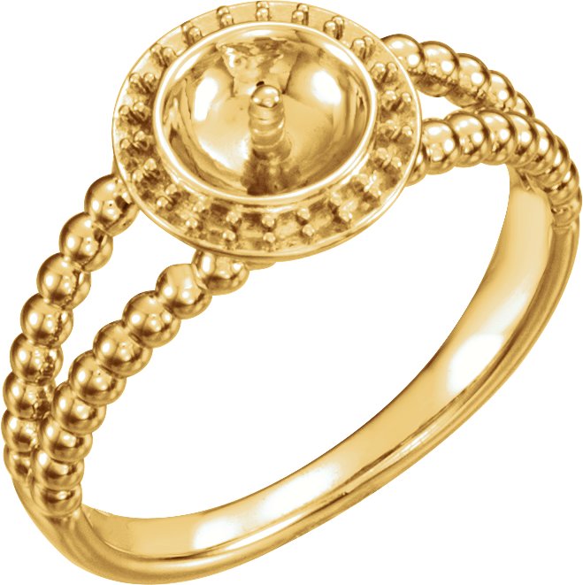 Beaded Halo-Style Pearl Ring
