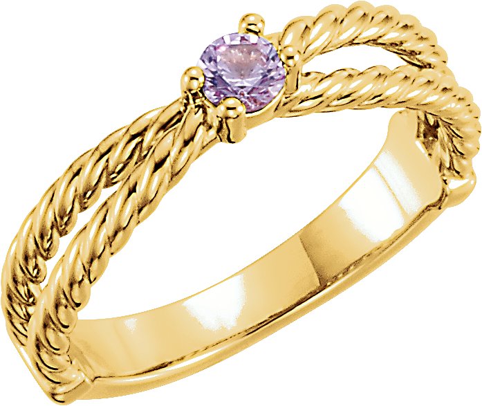 14K Yellow 1-Stone Family Ring Mounting