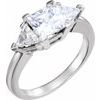 Platinum 3 Stone Diamond Engagement Ring 6x6 4.5x4.5x4.5 Ref 373990
