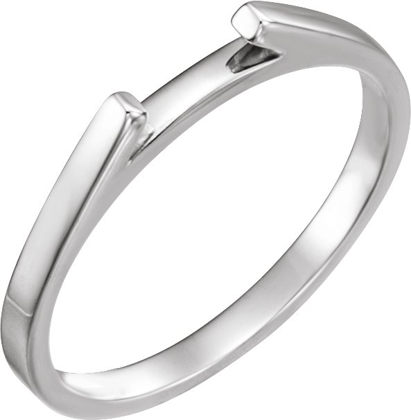 14K White Matching Band for 4 mm Round Engagement Ring