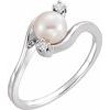 Cultured Pearl 5.5mm and Diamond Ring .04 CTW Ref 556847
