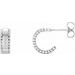 14K White 10.3 mm Beaded Huggie Earrings