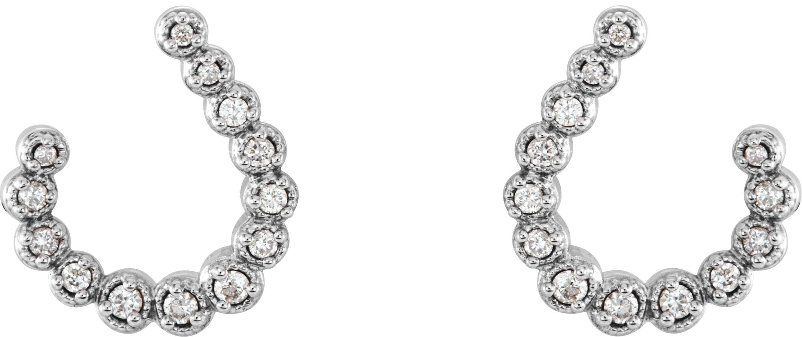 14K White 1/4 CTW Diamond Freeform Earrings