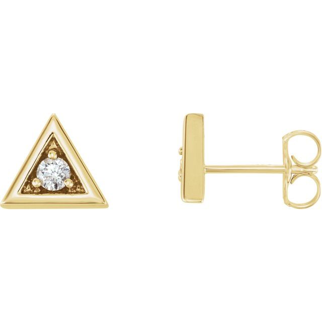 14K Yellow 1/8 CTW Natural Diamond Geometric Earrings