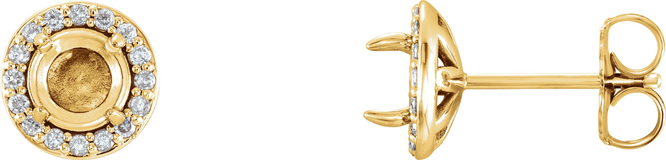 Round 4-Prong Halo-Style Earrings
