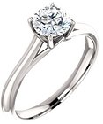 14K White 5.8 mm Round Solitaire Engagement Ring Mounting