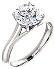 14K White 8 mm Round Solitaire Engagement Ring Mounting
