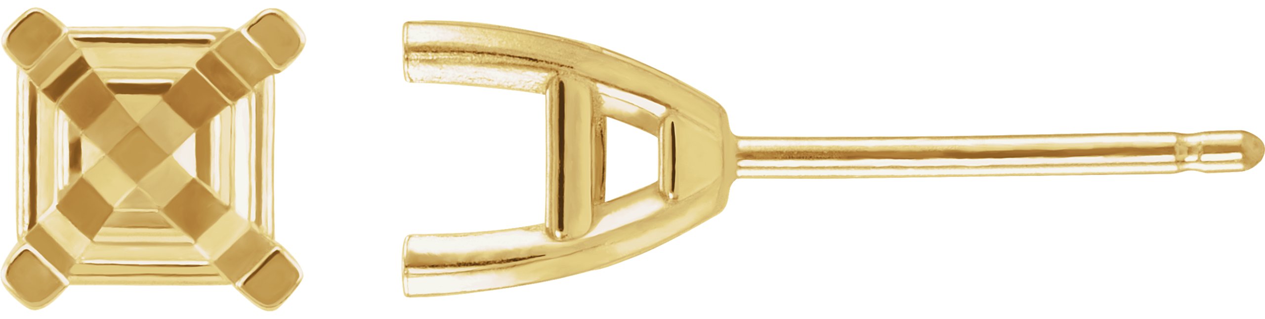 Asscher 4-Prong Stud Earrings