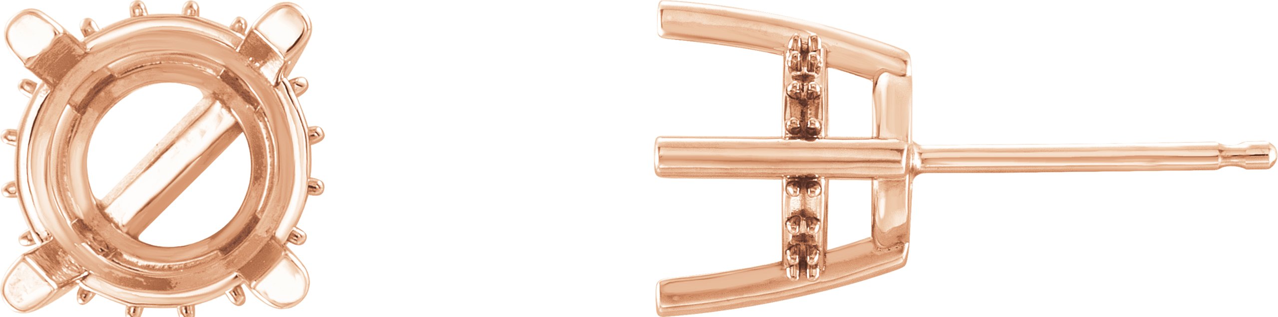 Round 4-Prong Hidden Halo-Style Stud Earrings