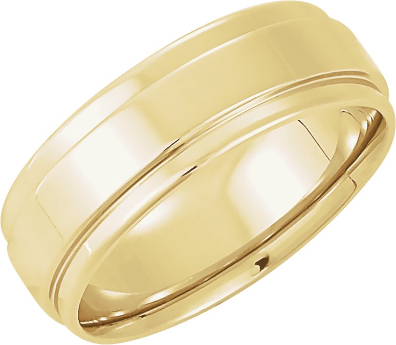 14K Yellow 6 mm Flat Edge Band Size 12