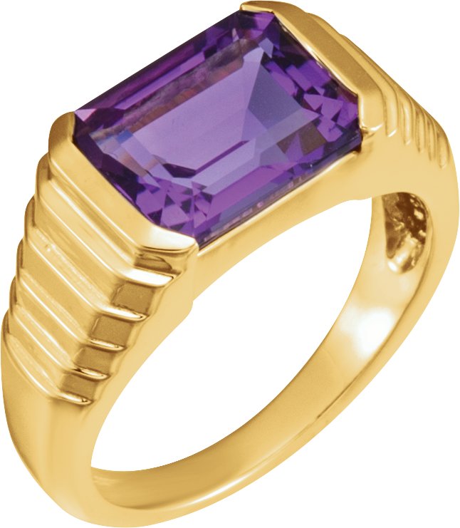 Emerald Bezel-Set Ring