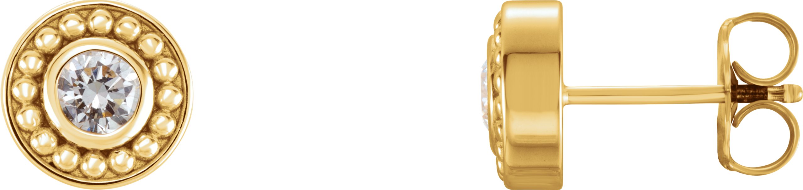 14K Yellow Gold 1/2 CTW Natural Diamond Beaded Earrings