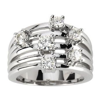 14KW Cubic Zirconia Right Hand Ring Ref 667194