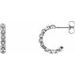 14K White 15.1 mm 1/6 CTW Natural Diamond Huggie Hoop Earrings 