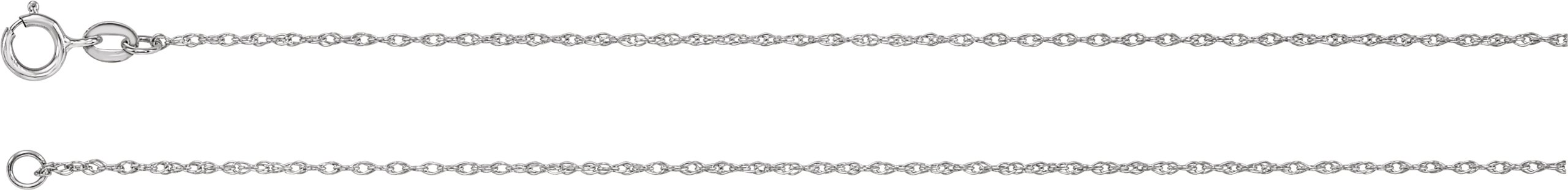 Rhodium Plated Sterling Silver Solid Rope 16 inch Chain Ref. 16436503