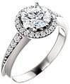 14K White 6.5 mm Round 1/6 CTW Diamond Semi-Set Engagement Ring 