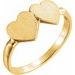 14K Yellow 13.8x7 mm Double Heart Signet Ring