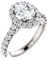 14K White 8x6 mm Oval 3/4 CTW Natural Diamond Semi-Set Engagement Ring