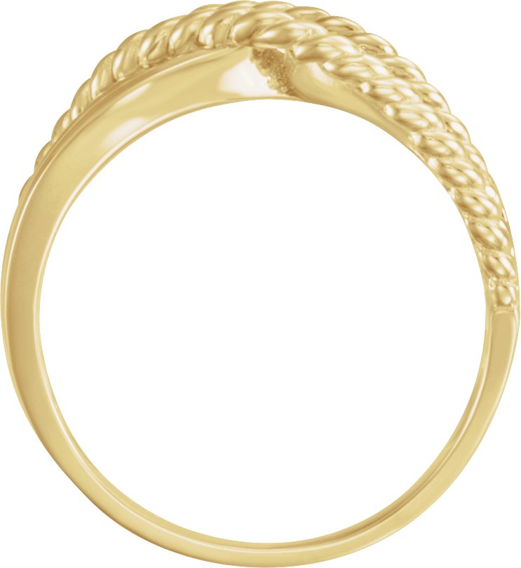 14K Yellow Rope Criss-Cross Ring