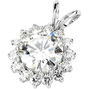 Created Moissanite Pendant 3.33 CTW Ref 571378