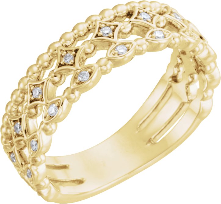 14K Yellow 1/8 CTW Natural Diamond Stackable Ring