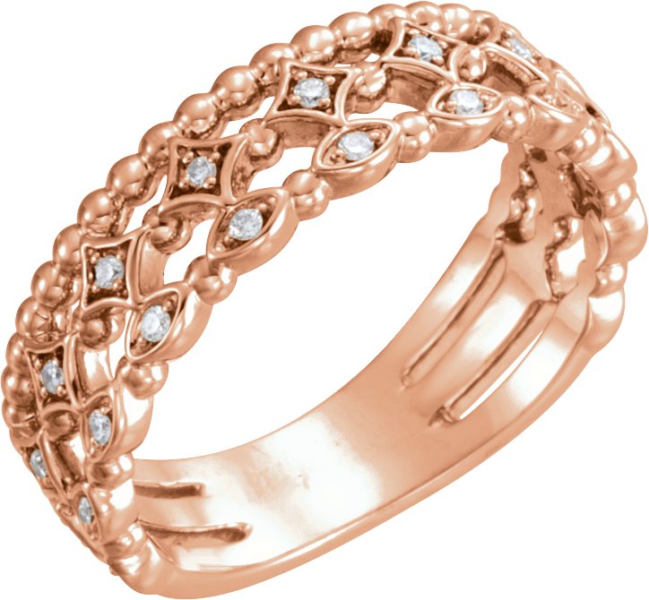 14K Rose 1/8 CTW Stackable Diamond Ring