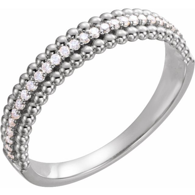 Platinum 1/6 CTW Natural Diamond Beaded Ring