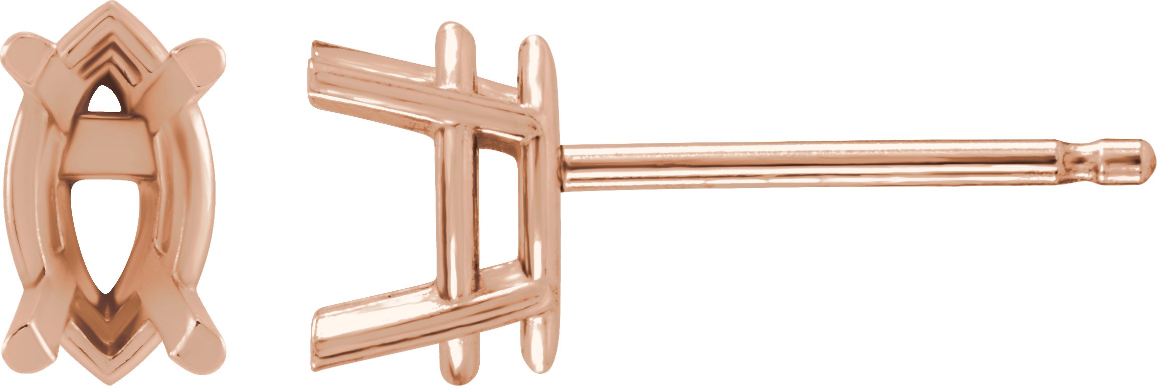 Marquise 4-Prong Lightweight Stud Earrings