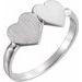 Sterling Silver 13.8x7 mm Double Heart Signet Ring