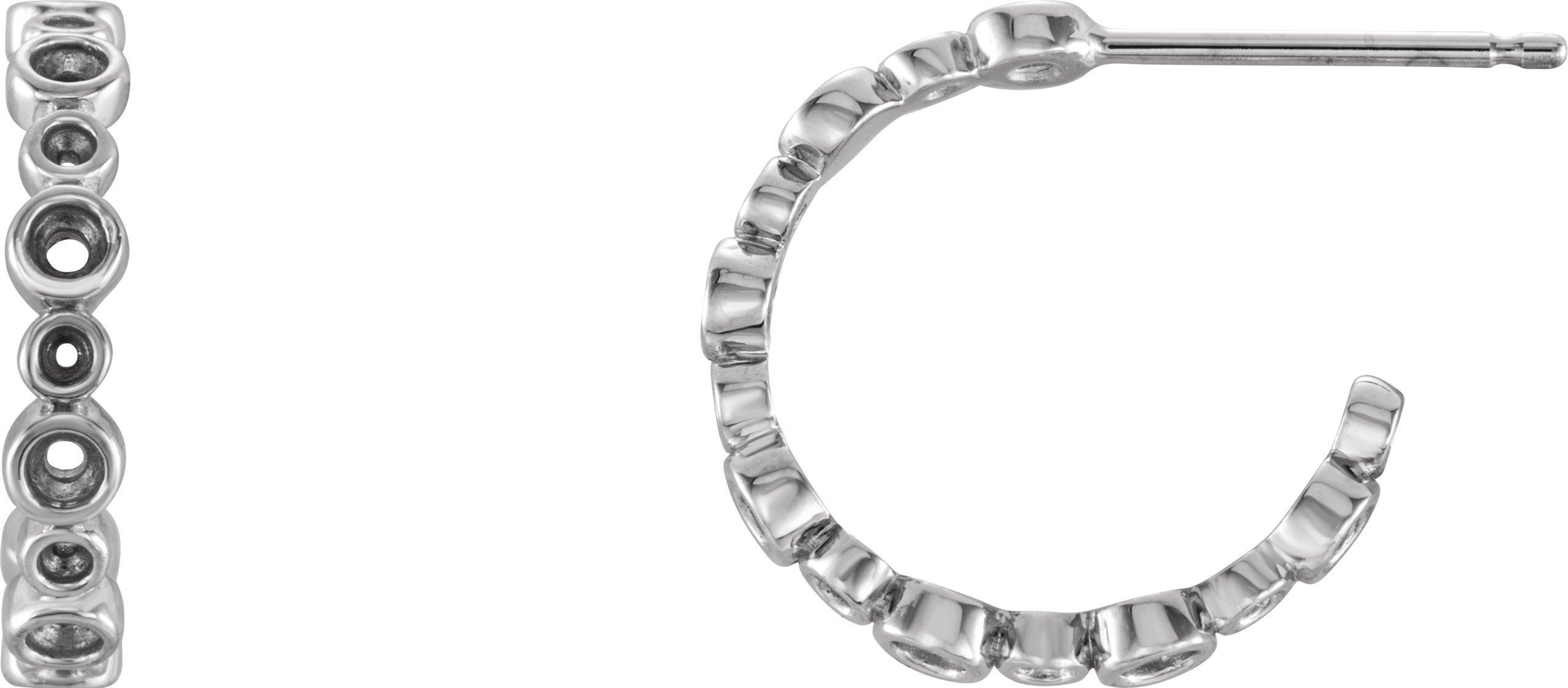 Bezel-Set Hoop Earrings