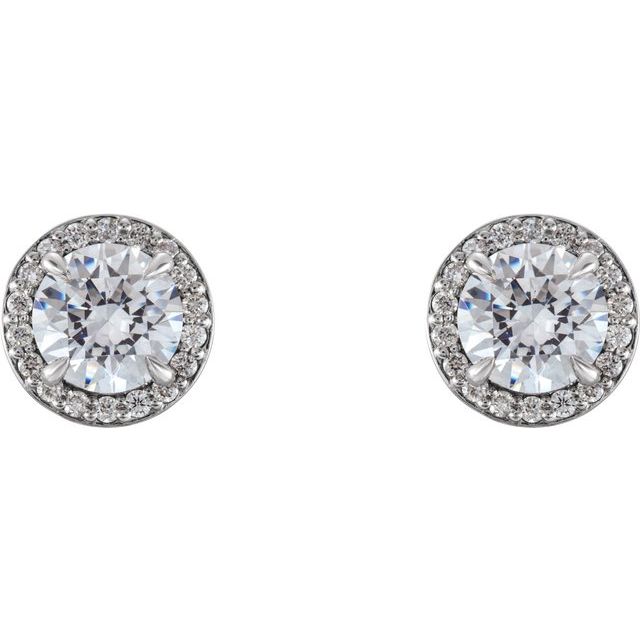 Platinum 5/8 CTW Natural Diamond Halo-Style Earrings