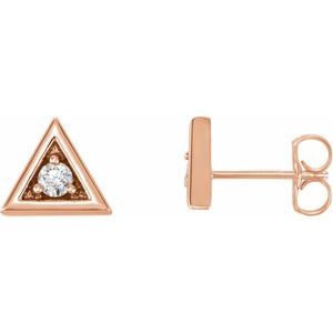 14K Rose 1/8 CTW Natural Diamond Geometric Earrings