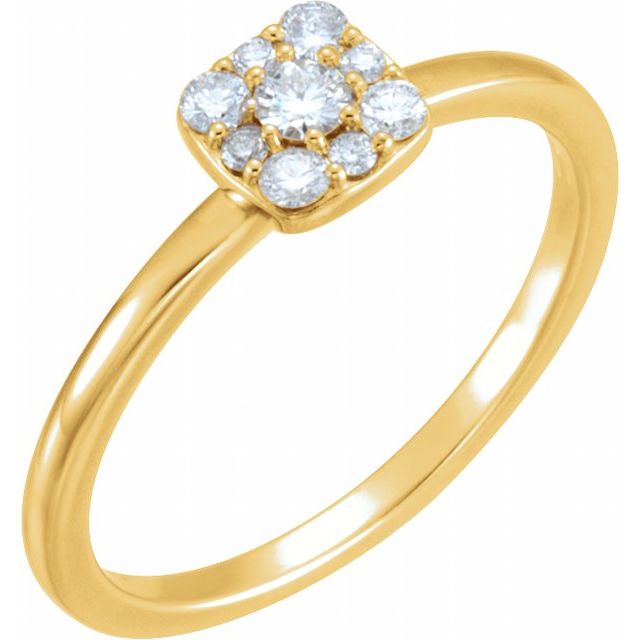 14K Yellow 1/4 CTW Natural Diamond Stackable Cluster Ring