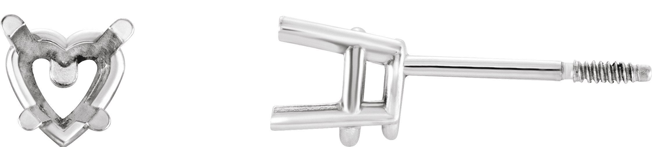 Heart 4-Prong Baby Earrings
