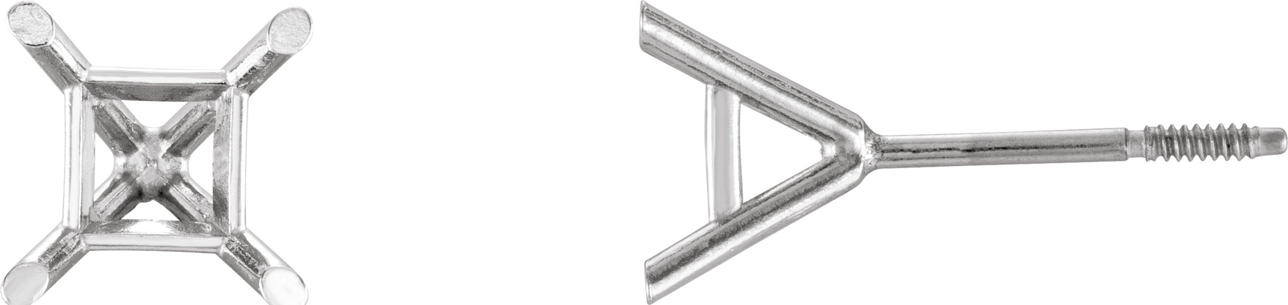 Square 4-Prong Cocktail-Style Baby Earrings