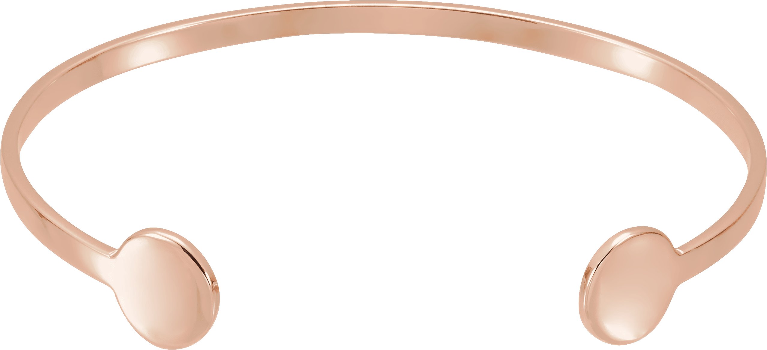 14K Rose Gold Engravable Cuff 6 3/4" Bracelet 