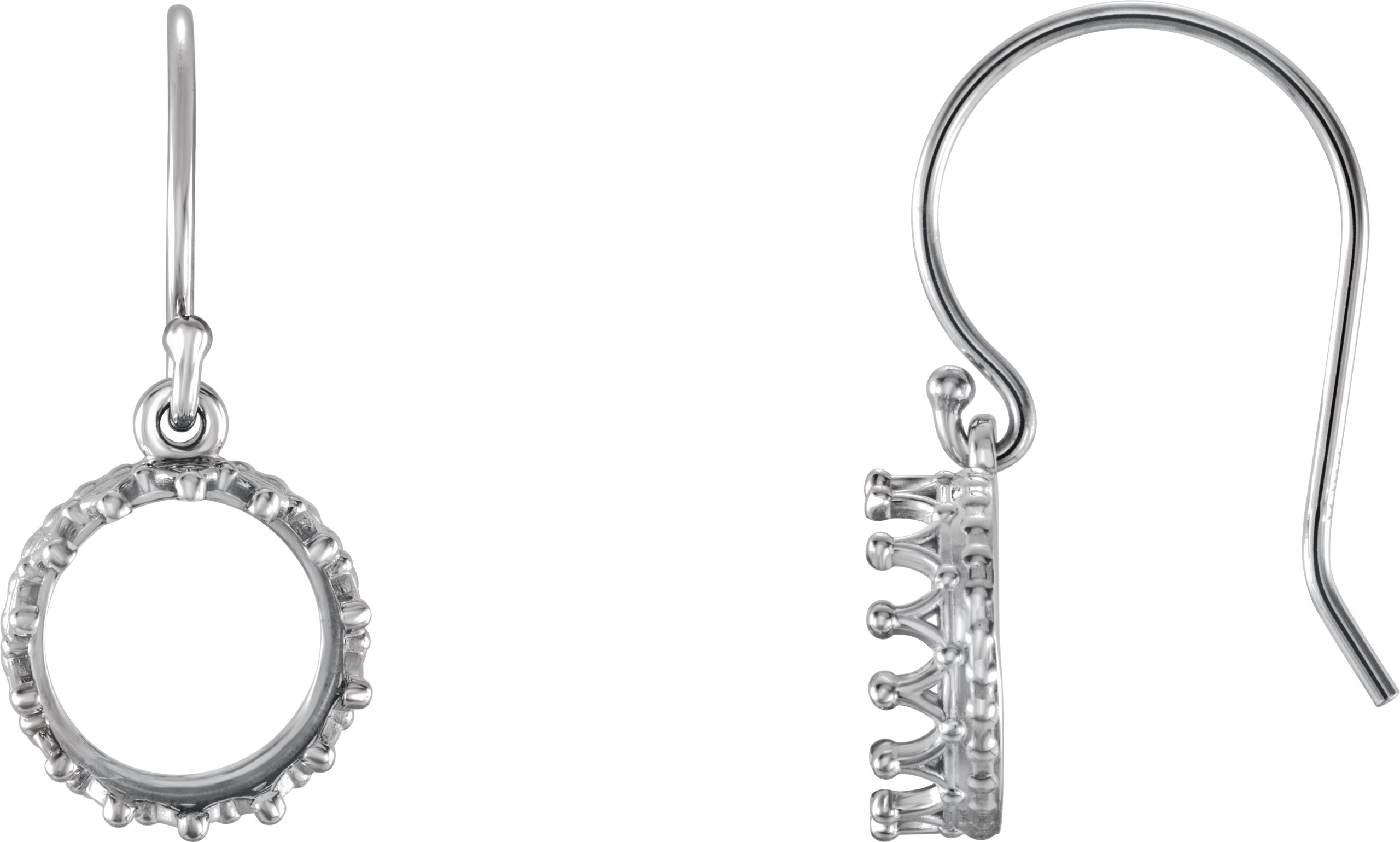 Cabochon Crown Earrings