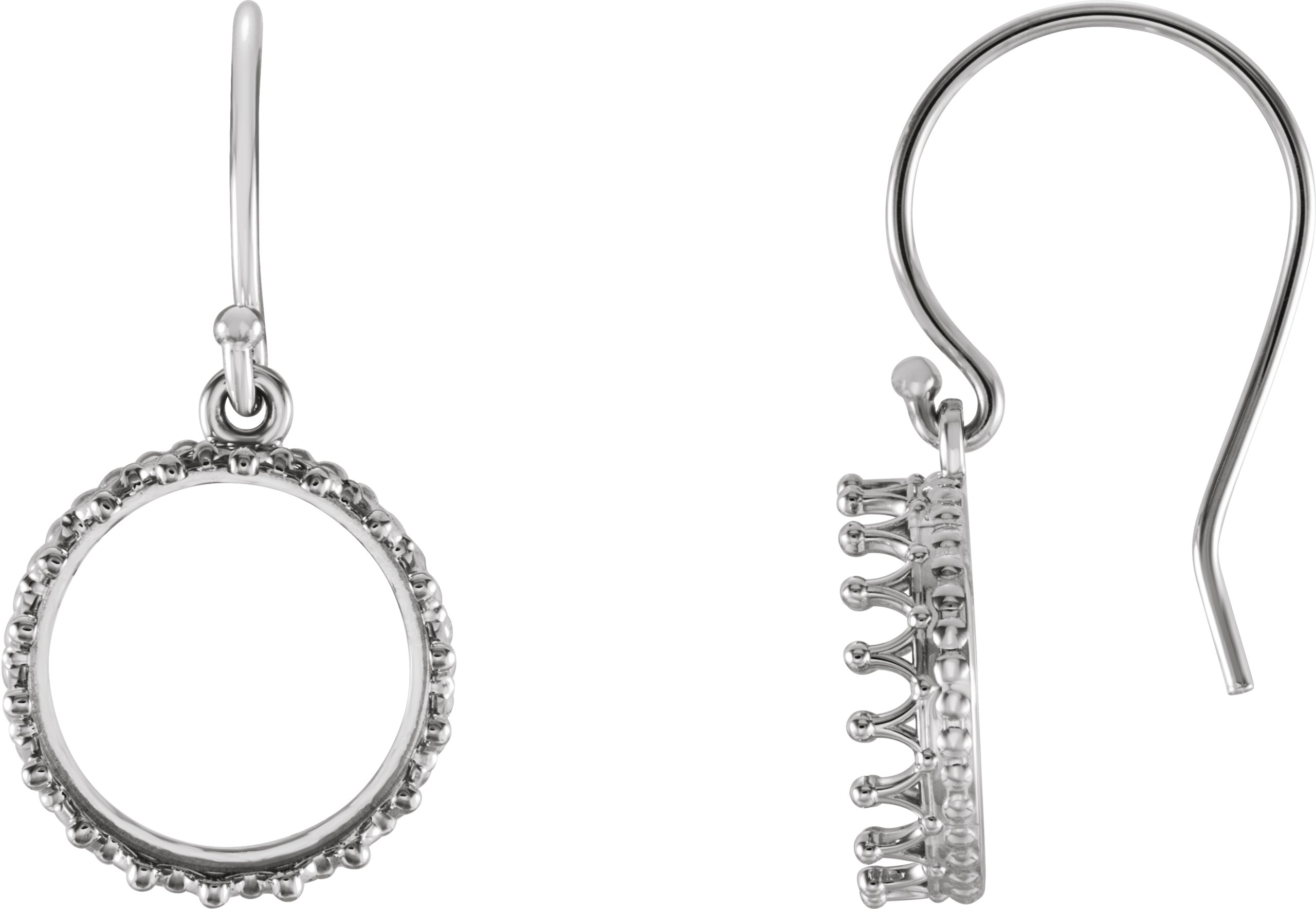 Cabochon Crown Earrings