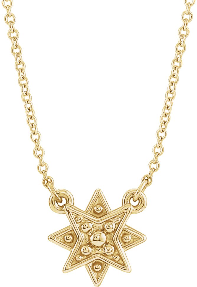 14K Yellow Star 16-18" Necklace