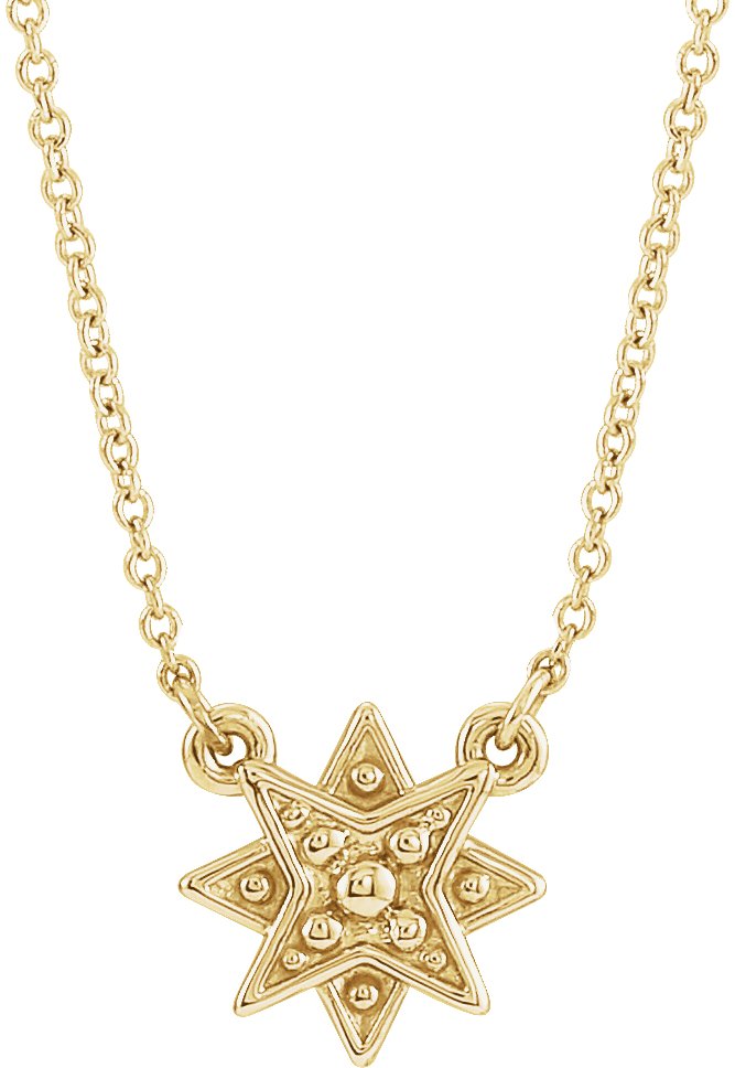 14K Yellow Star 16-18 Necklace