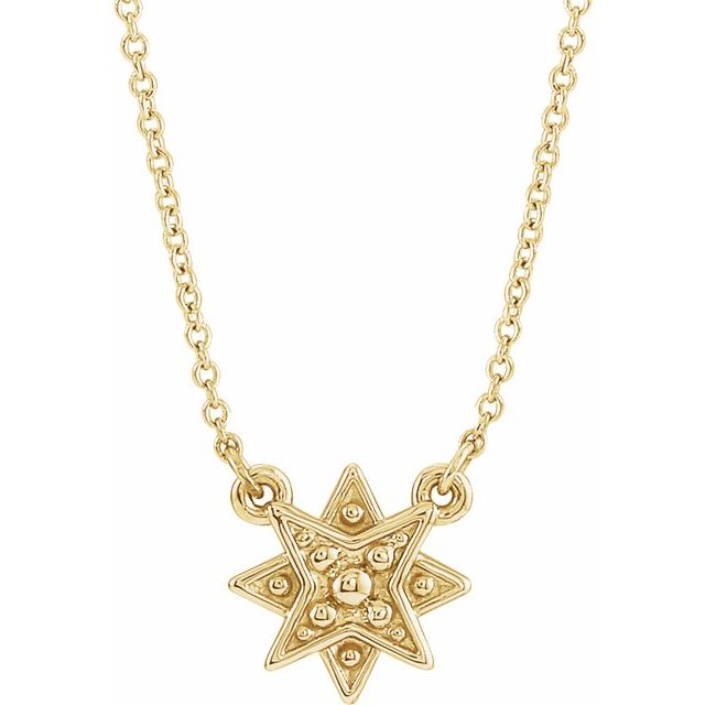 14K Yellow Star 16-18 Necklace
