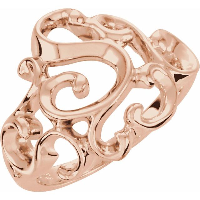 14K Rose Metal Fashion Ring