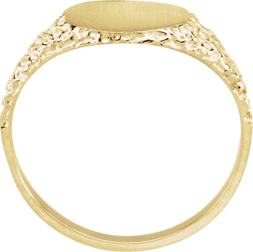 14K Yellow 9 mm Round Signet Ring