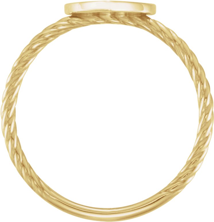 14K Yellow Be Posh® Engravable Rope Signet Ring 