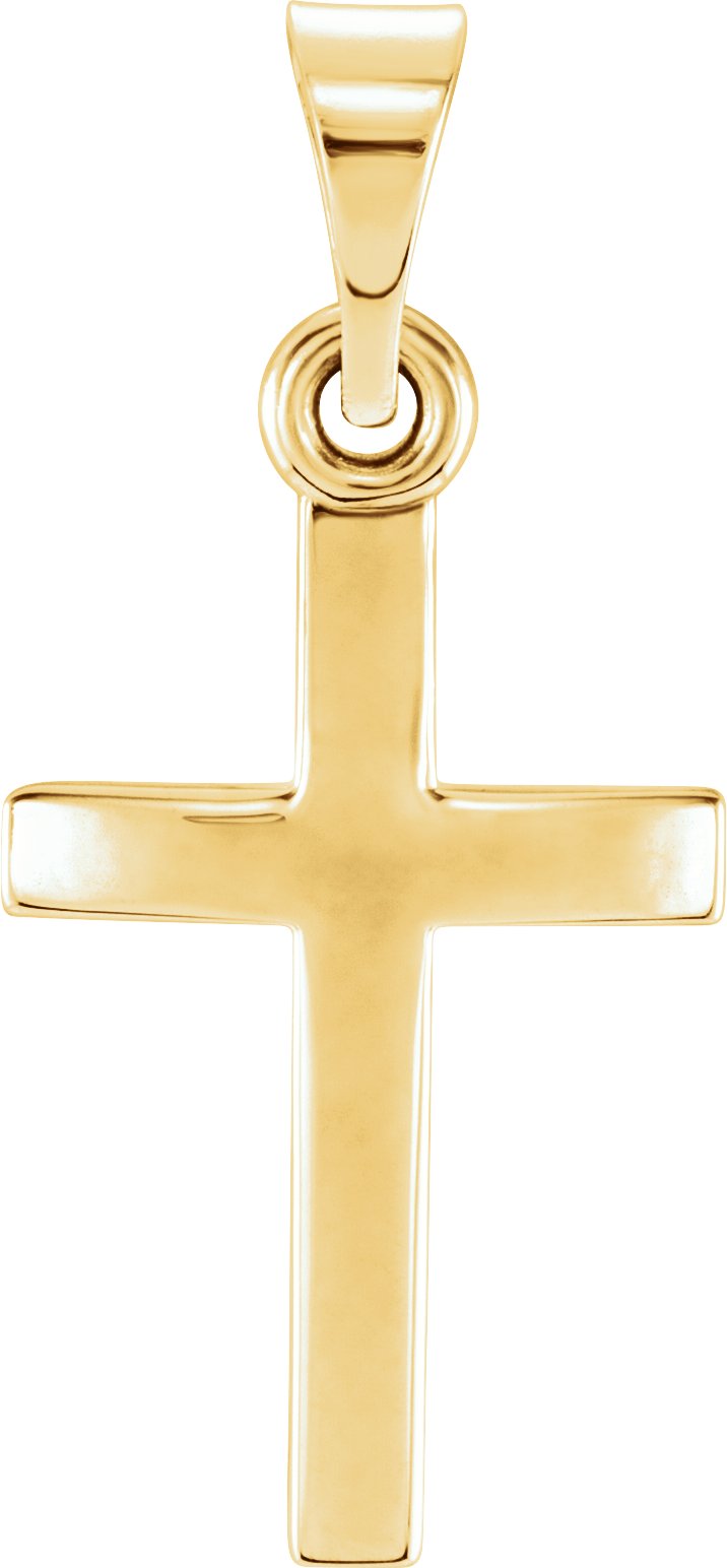 10K Yellow 15.2x7.3 mm Cross Pendant