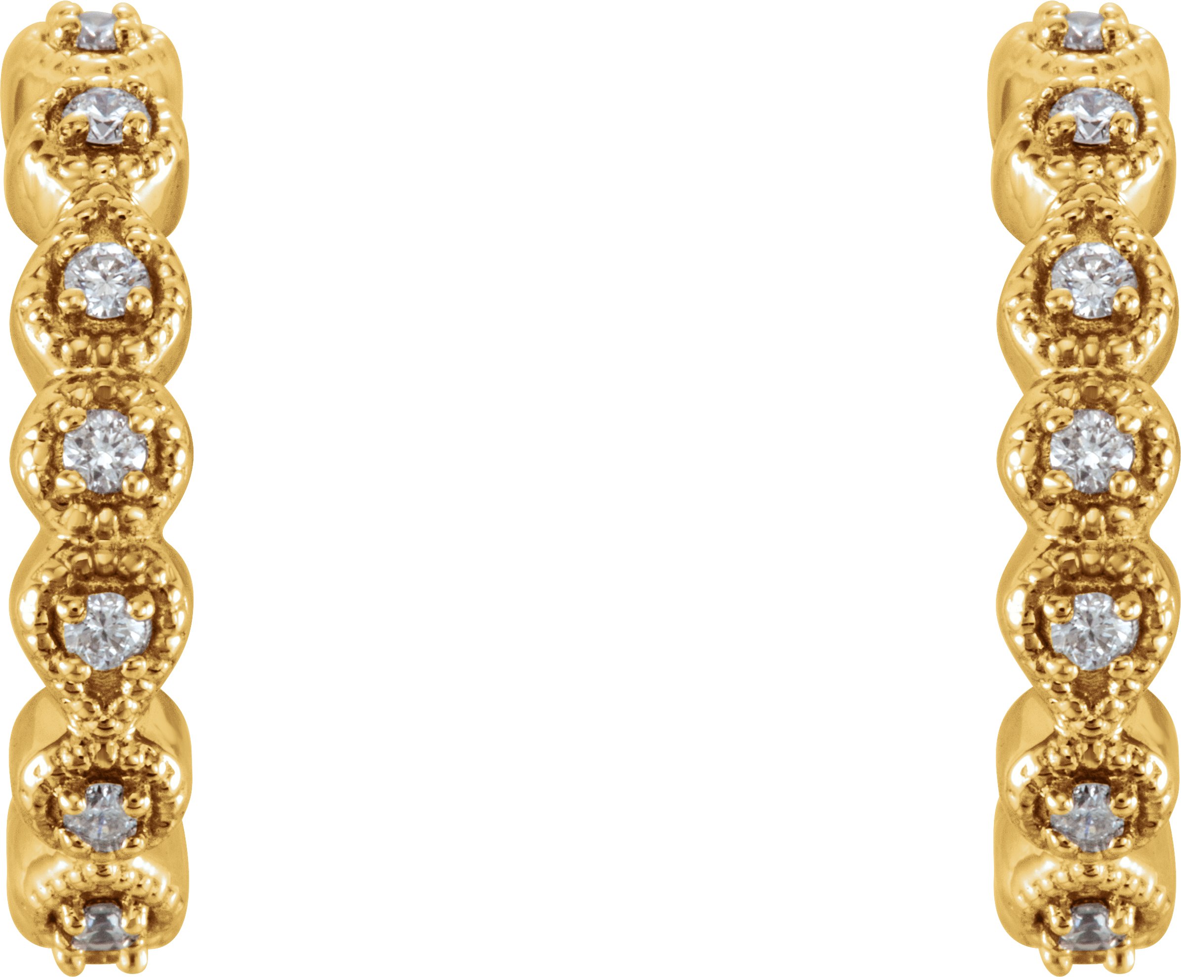 14K Yellow 1/6 CTW Diamond 15.1 mm Hoop Earrings