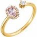 14K Yellow Natural Pink Morganite & 1/6 CTW Natural Diamond Halo-Style Ring