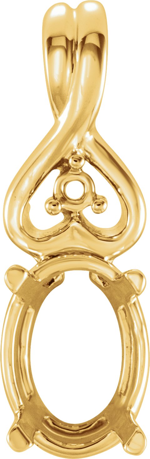 Oval 4-Prong Accented Pendant